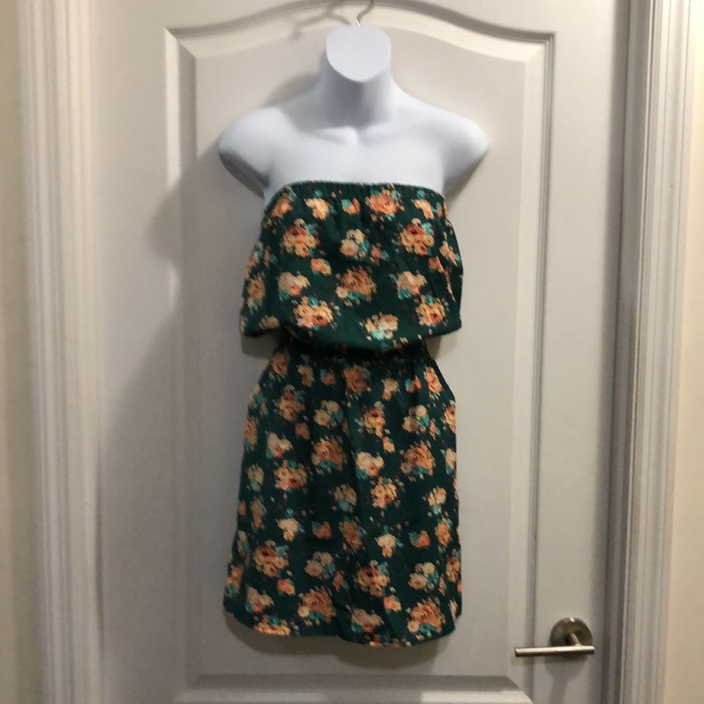 Strapless Floral Print Dress/Tunic